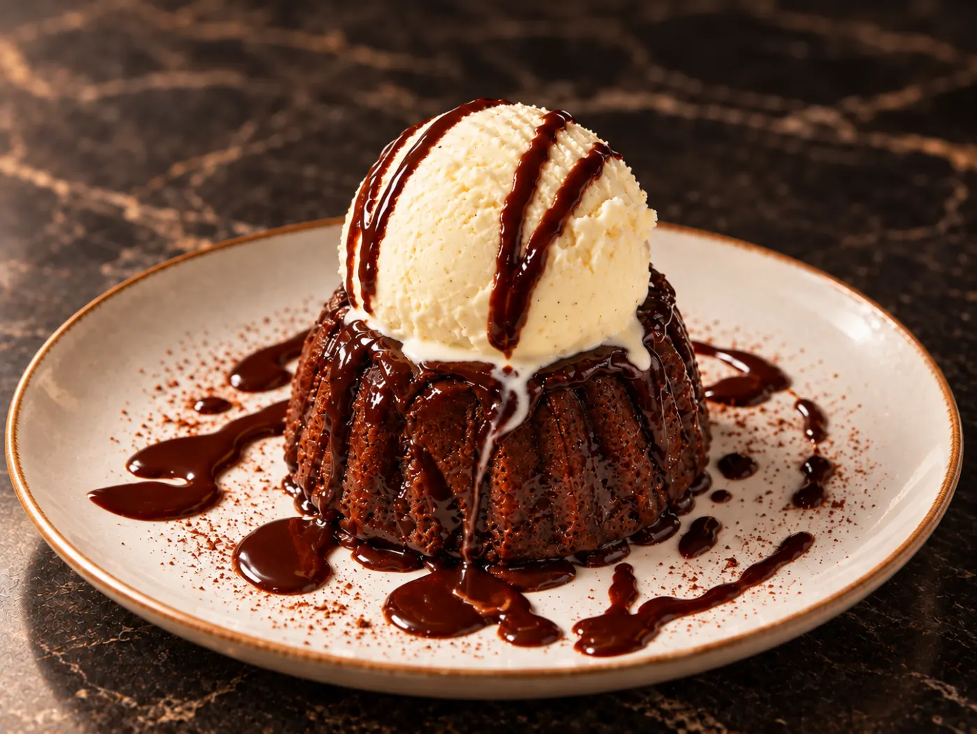 Molten with ice cream