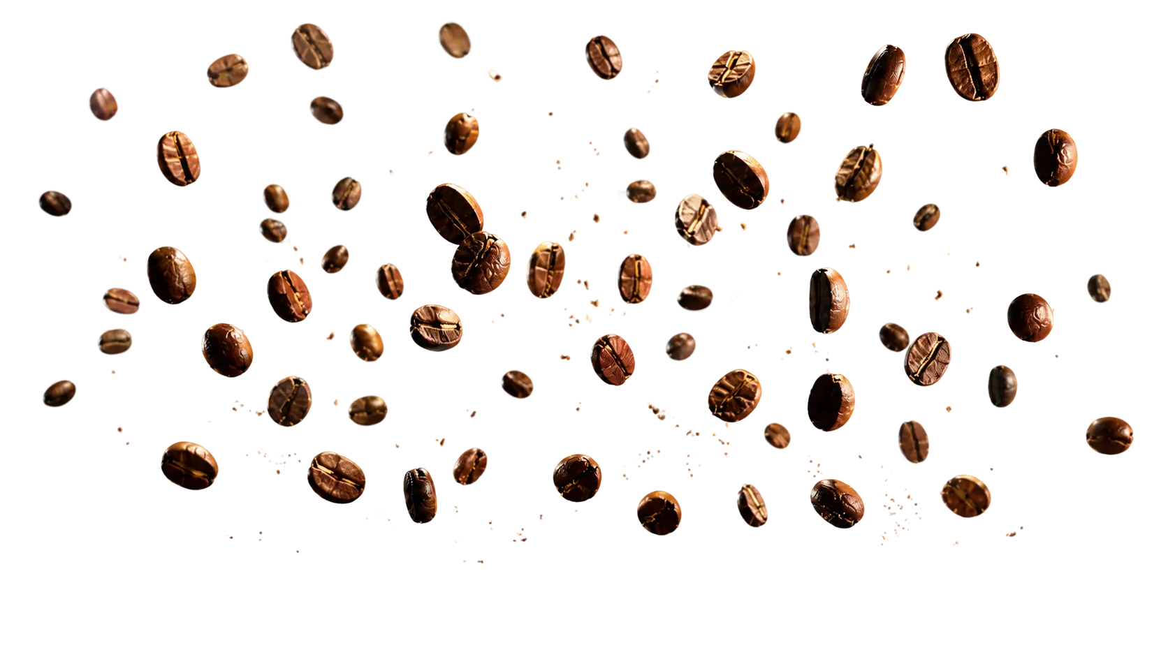 Coffee beans in motion